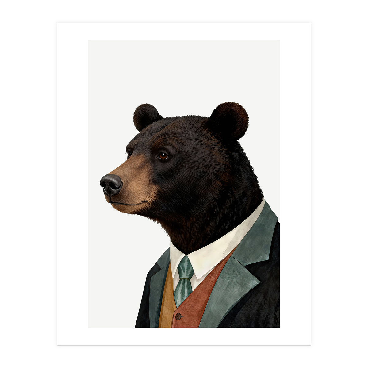 Black Bear In Suit (Print Only)