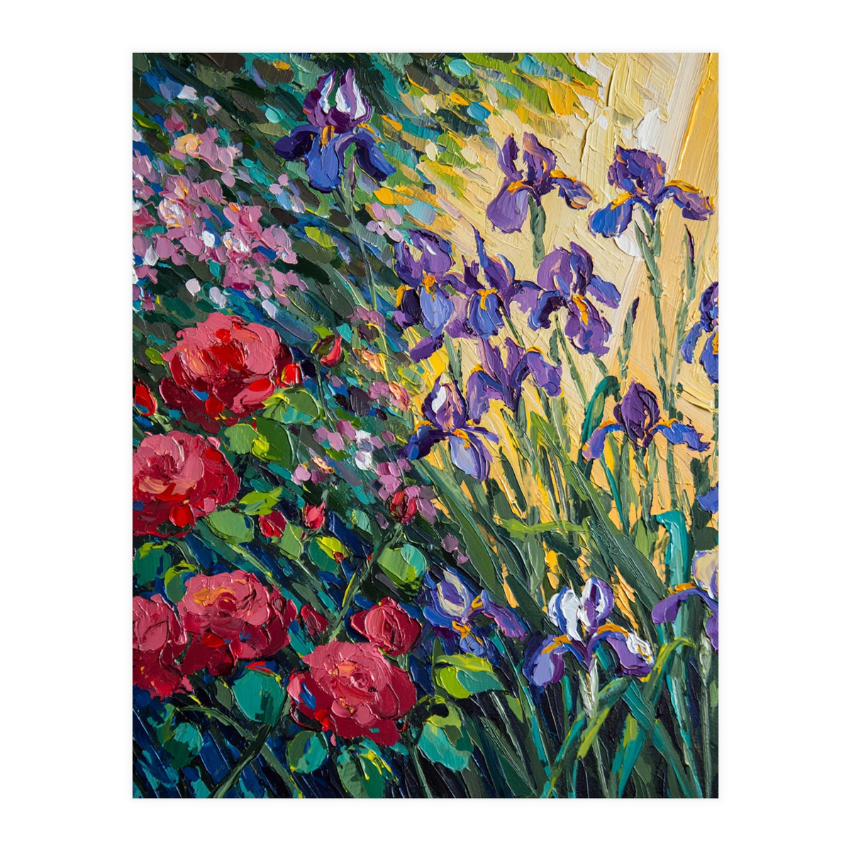 Expressive Heavy Impasto Floral Oil Painting  (Print Only)