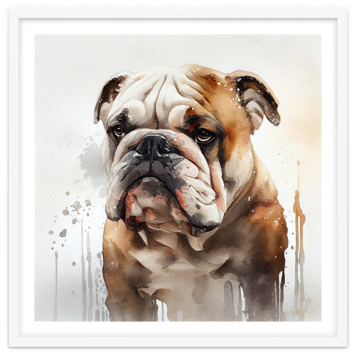 Watercolor British Bulldog