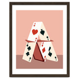 A House Made Of Cards, Relationship Concept Painting, Illustration Playing Cards, Spade Heart Eclectic Bohemian Contemporary thumbnail