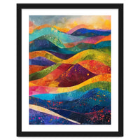 Vibrant Abstract Patchwork Landscape Art