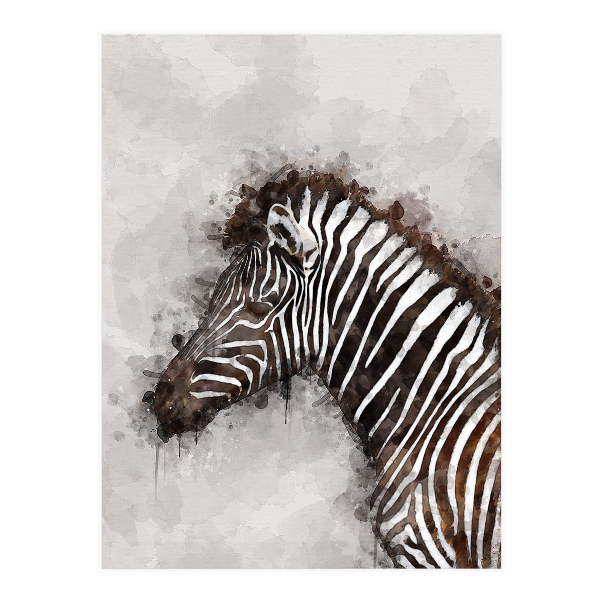 Zebra Watercolor (Print Only)