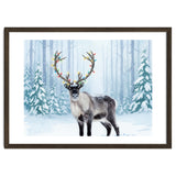 Reindeer with Christmas Lights, Deer Magical Winter Art thumbnail
