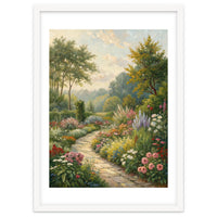 Enchanted English Cottage Garden Oil Painting