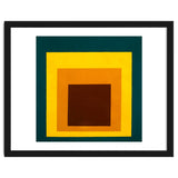 JOSEF ALBERS - HOMAGE TO THE SQUARE DARK GREEN YELLOW ORANGE BROWN thumbnail