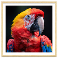 Scarlet Macaw Parrot Headshot Vibrant Colors