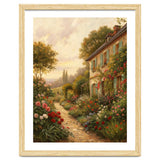 Idyllic Sunlit Cottage Garden Oil Painting thumbnail