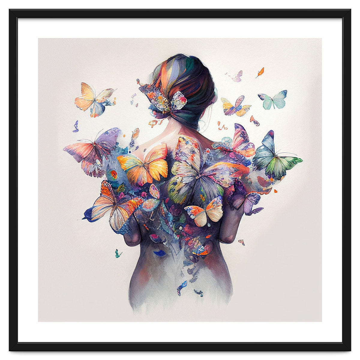 Watercolor Butterfly Embrace