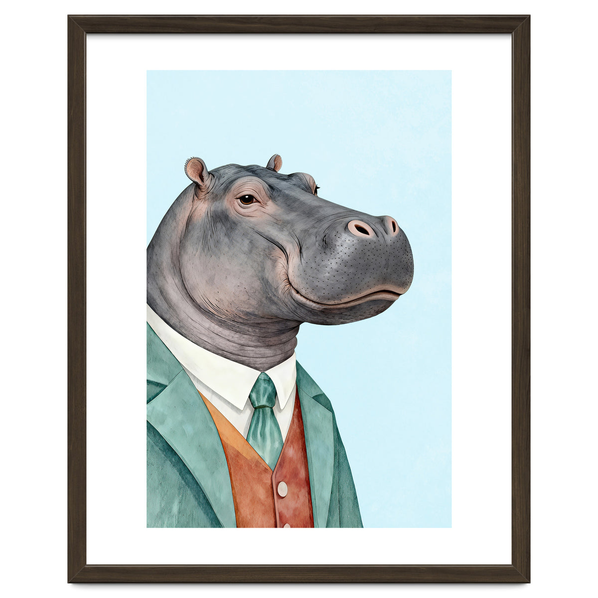 Hippopotamus in Suit
