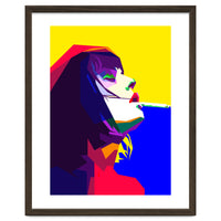 Girl Smoking Pop Art WPAP Style Illustration