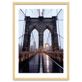 Brooklyn Bridge, USA, Moody NYC Architecture, Rainy Urban Photography thumbnail