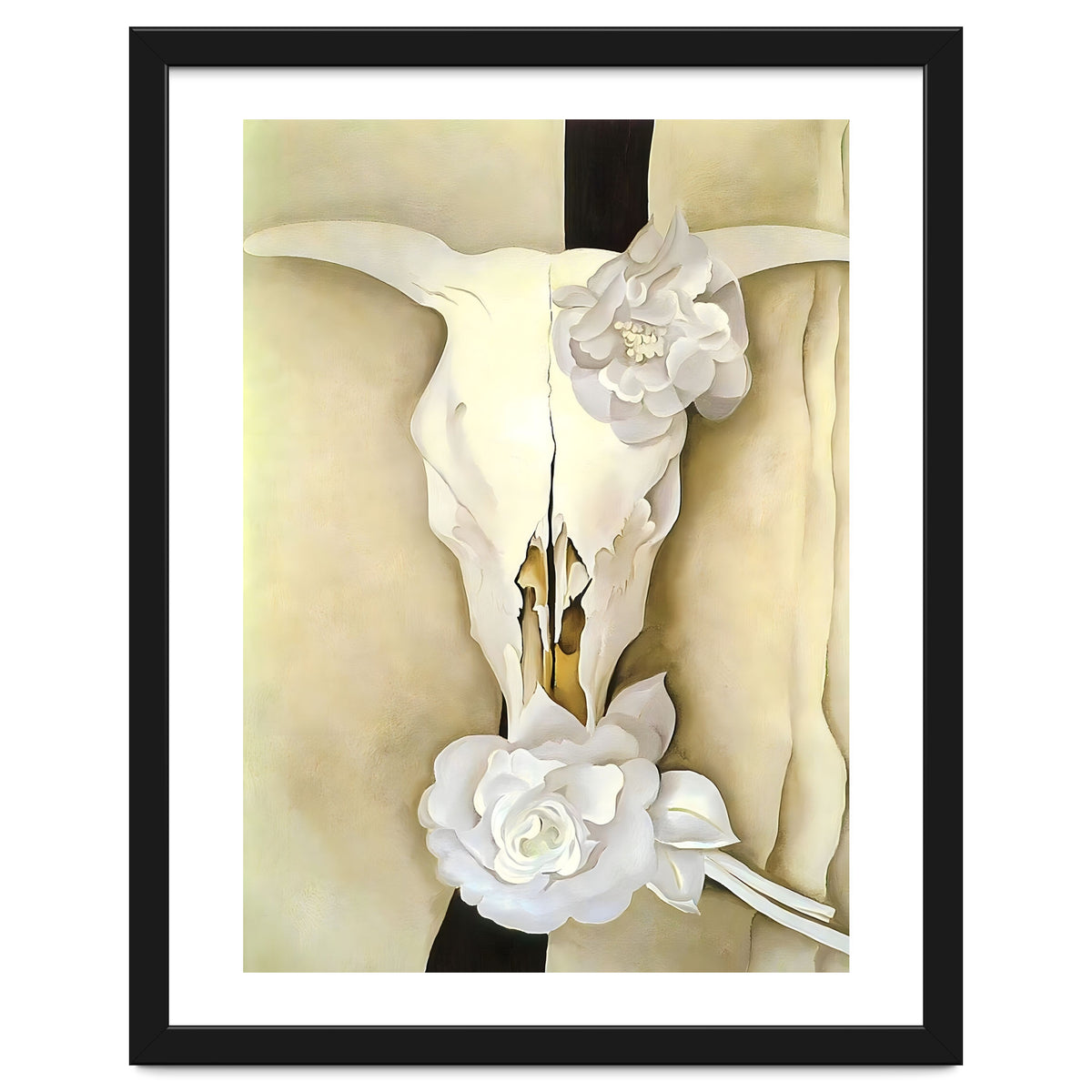 Georgia O’Keeffe – Cow’s Skull with Calico Roses (1931) | Iconic Southwestern Still Life with Desert Symbolism