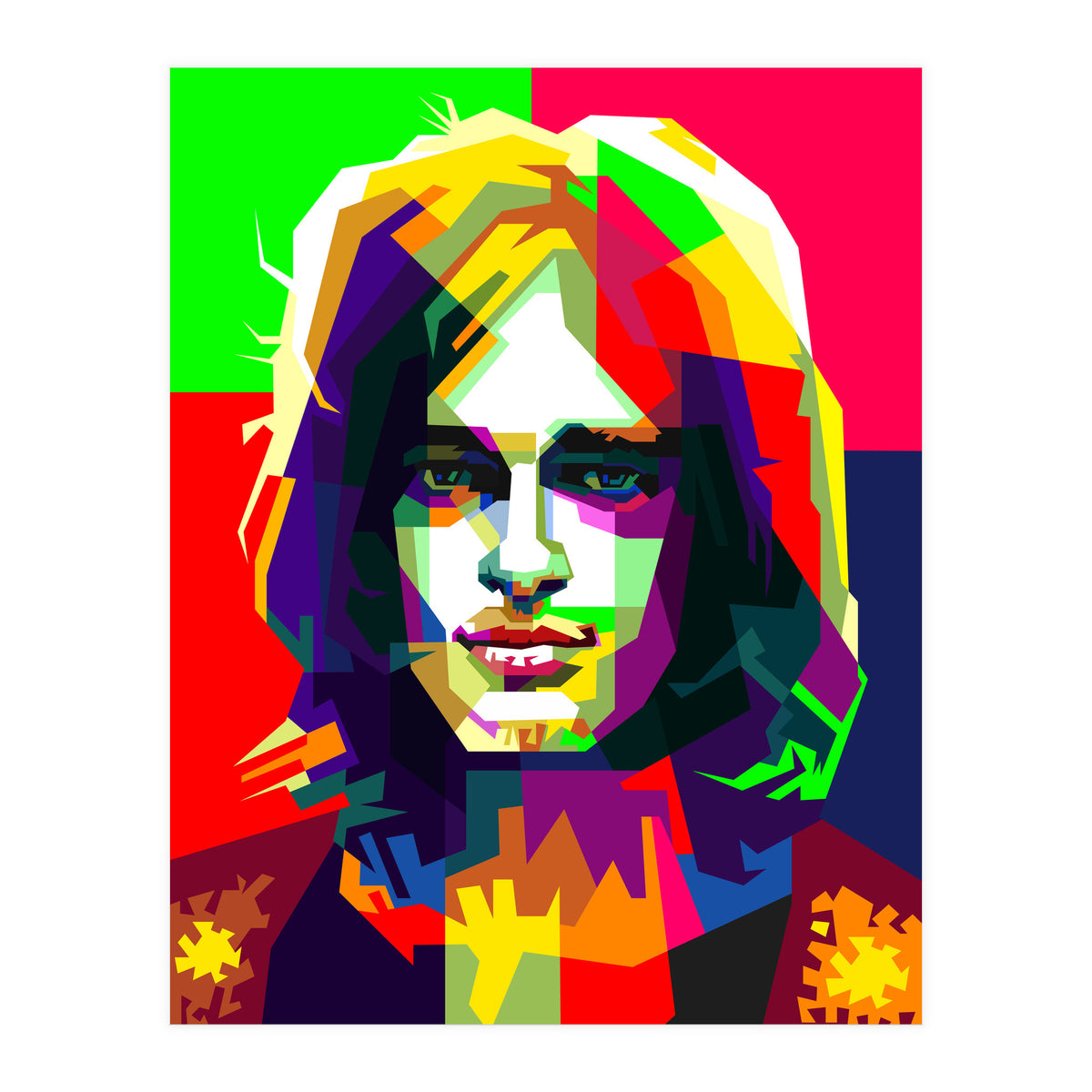 David Gilmour Pink Floyd Classic Rock Art WPAP (Print Only)