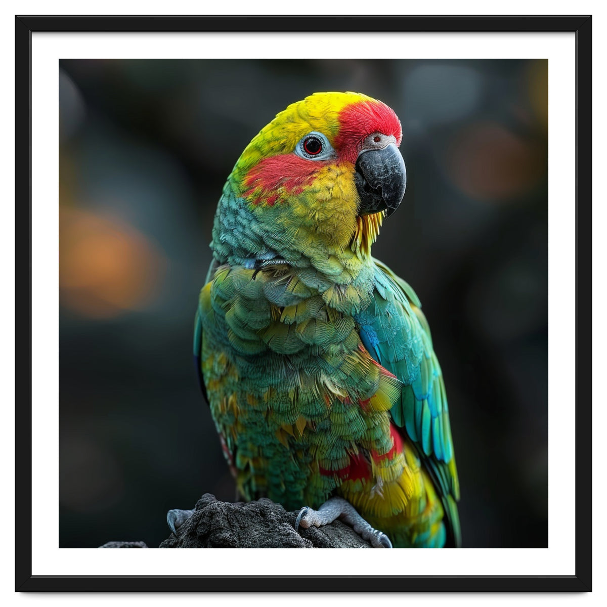 Vibrant Amazon Parrot Perched On A Branch