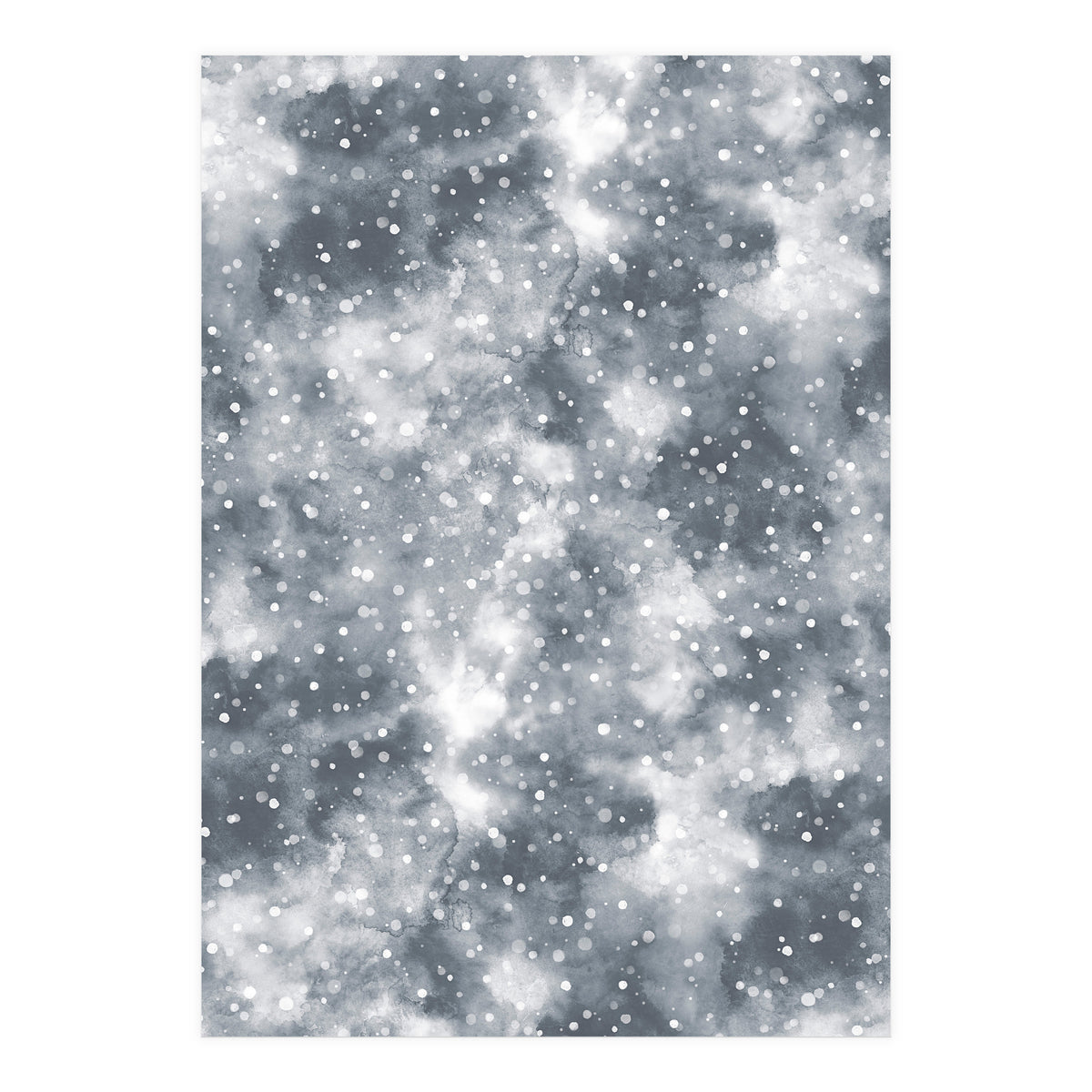 Abstract Winter Foggy Snow Gray White (Print Only)