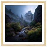 Majestic Misty Mountain Valley with Cascading Waterfall thumbnail