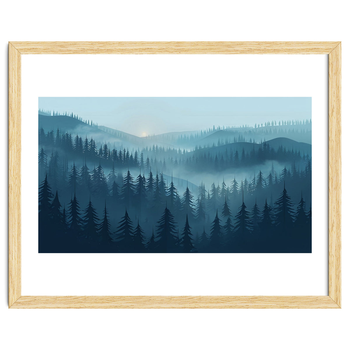 Misty Evergreen Forest: Moody Atmospheric Landscape