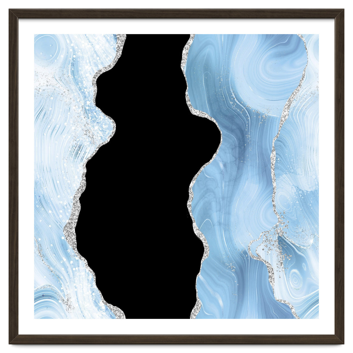 Blue & Silver Agate Glitter Texture 02