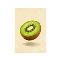 Kiwi Slice, Watercolor Fruit, Fresh Green Art (Print Only)