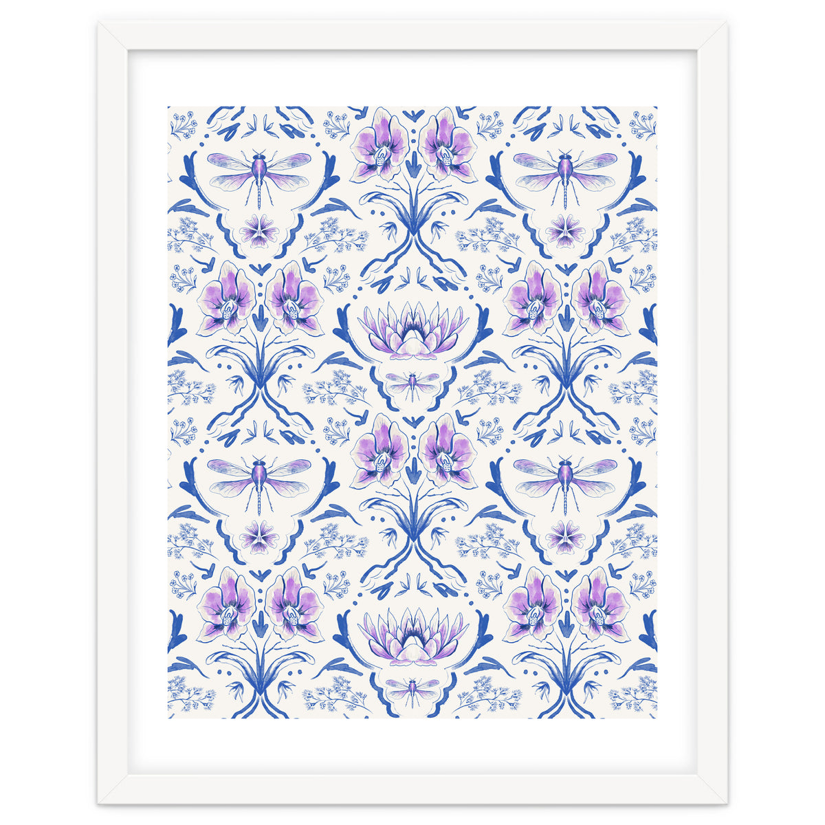 Bohemian Garden Blue Pattern