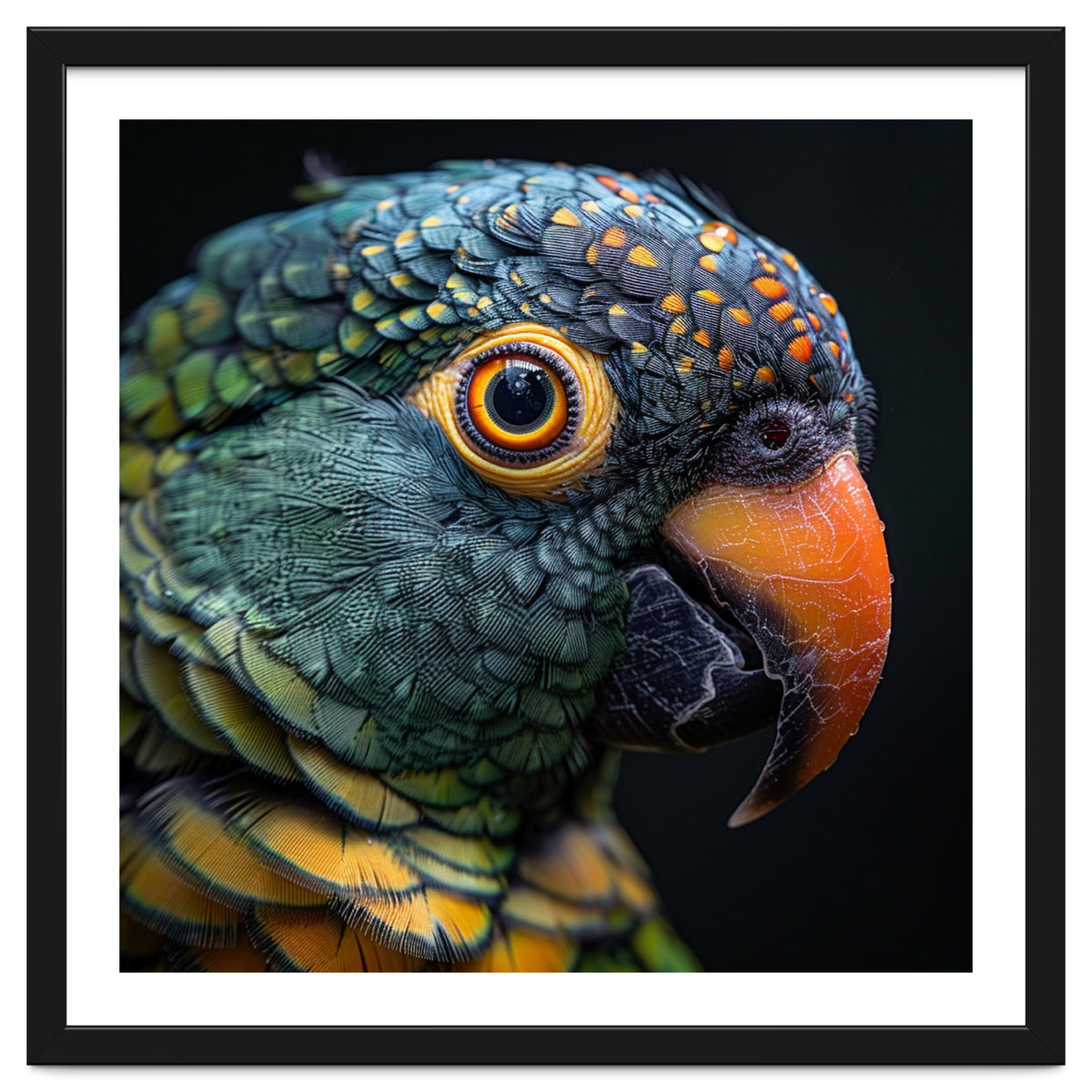 Close Up Of A Colorful Parrot's Face