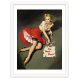 Pinup Sexy Girl Posing In Red Dress thumbnail