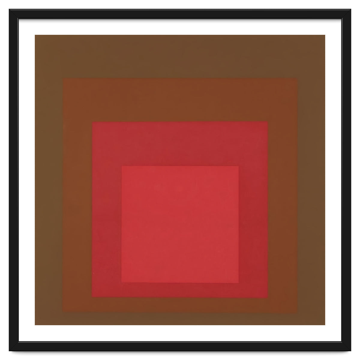 JOSEF ALBERS - HOMAGE TO THE SQUARE, RED, BROWN
