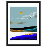 Duality & Intention, Abstract Nature Landscape Adventure Painting, Travel Mountains Sun Sky Scandinavian Clouds thumbnail