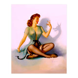Sexy Pinup Making A Big Bad Wolf Shadow On The Wall (Print Only) thumbnail