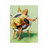 Pinup Sexy Girl On A Target (Print Only) thumbnail