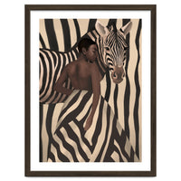 Woman And Zebra In Bold Stripes