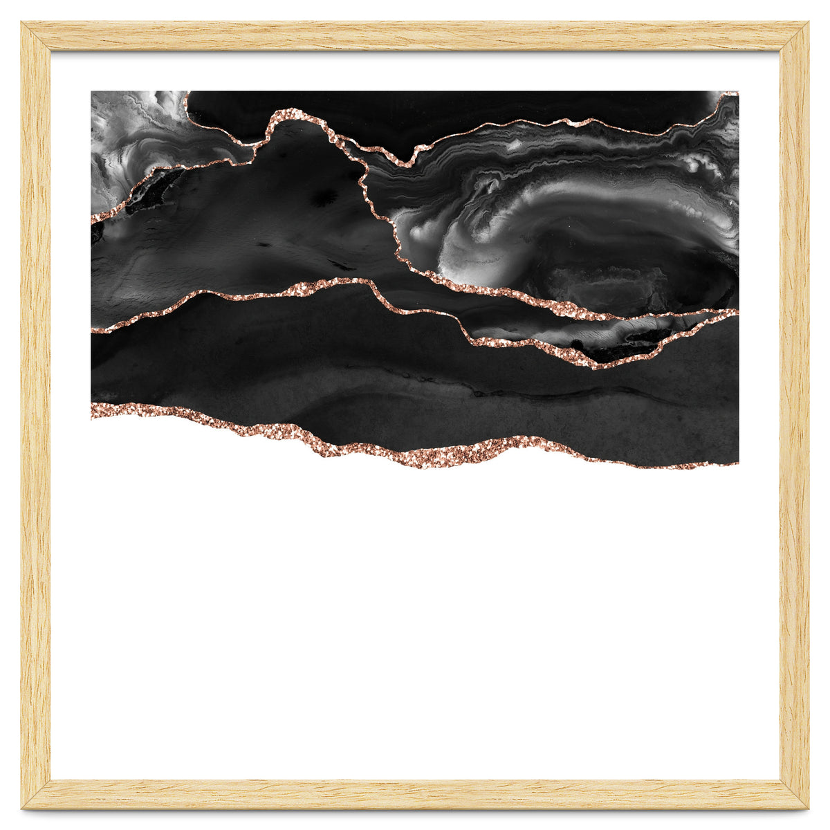 Black & Rose Gold Agate Texture 05