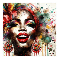 Brazilian Carnival Watercolor Portrait (Print Only)