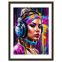 Girl In Headphones, Graffiti