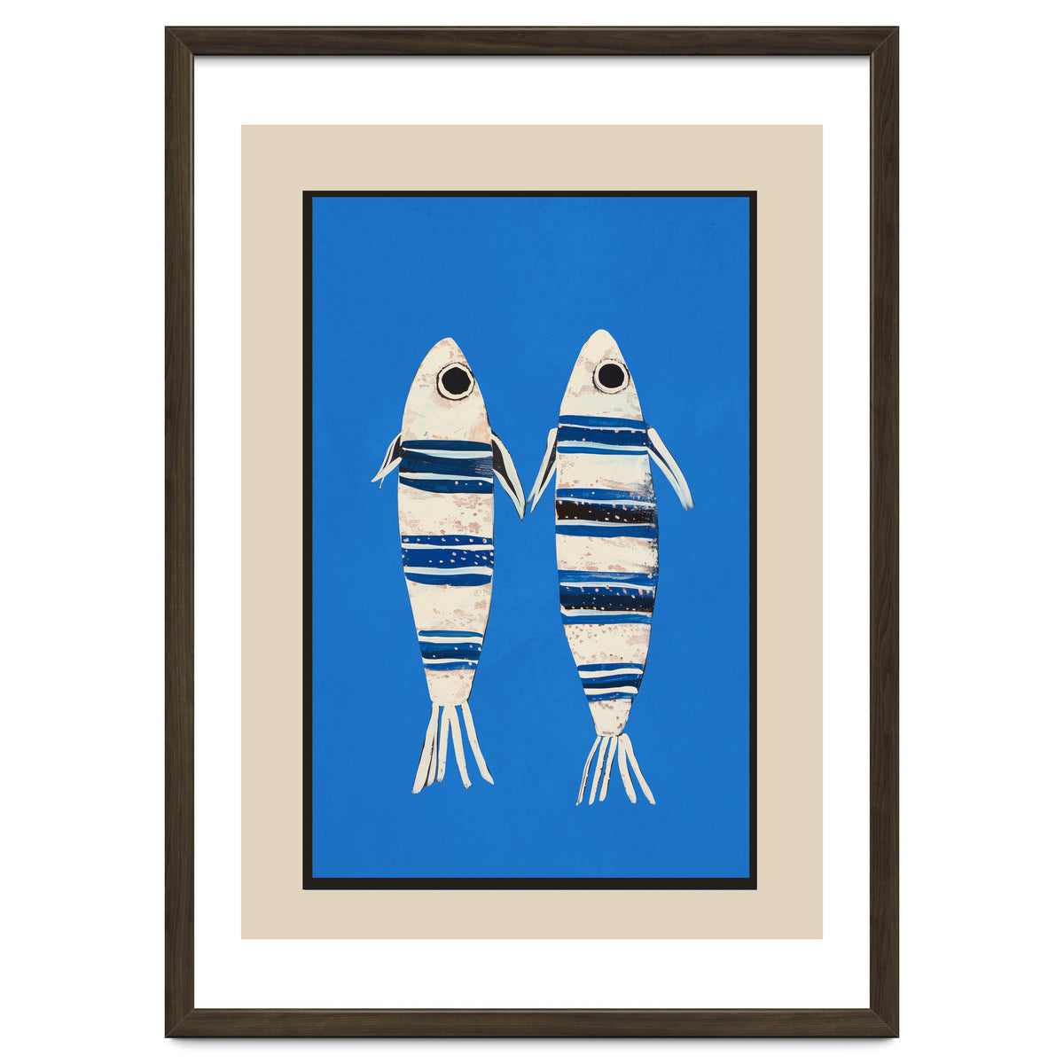 Minimal Fish On Blue