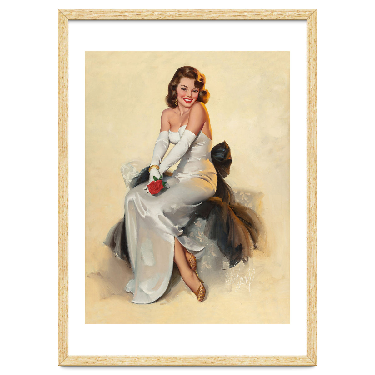 Smiling Young Woman Posing With Flower