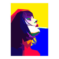 Girl Smoking Pop Art WPAP Style Illustration (Print Only)