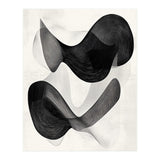 Abstract Black And White Flowing Organic Shapes With Texture (Print Only) thumbnail