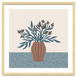 Brown Flowers in a Vase – Minimalist Floral Still Life thumbnail