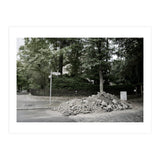 Piled-up rocks under construction on the street (Print Only) thumbnail