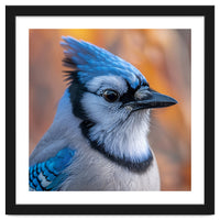 Blue Jay Bird Close Up Detailed Portrait