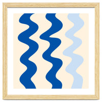 Squiggly Lines - blue and cream