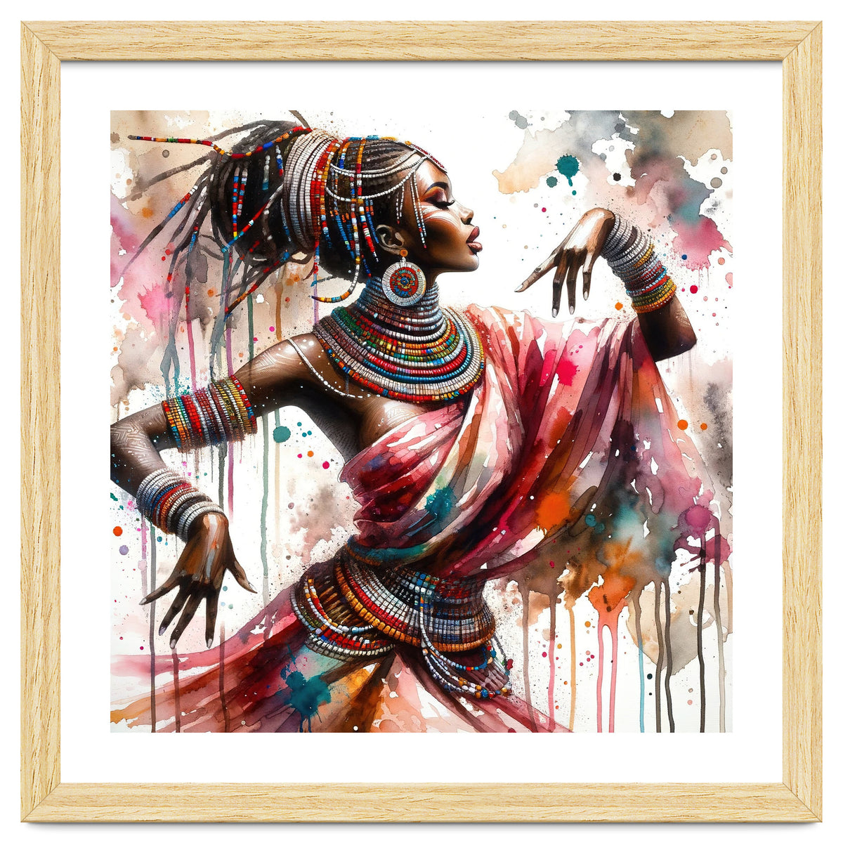 Watercolor African Dancer #1