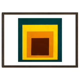 JOSEF ALBERS - HOMAGE TO THE SQUARE DARK GREEN YELLOW ORANGE BROWN thumbnail