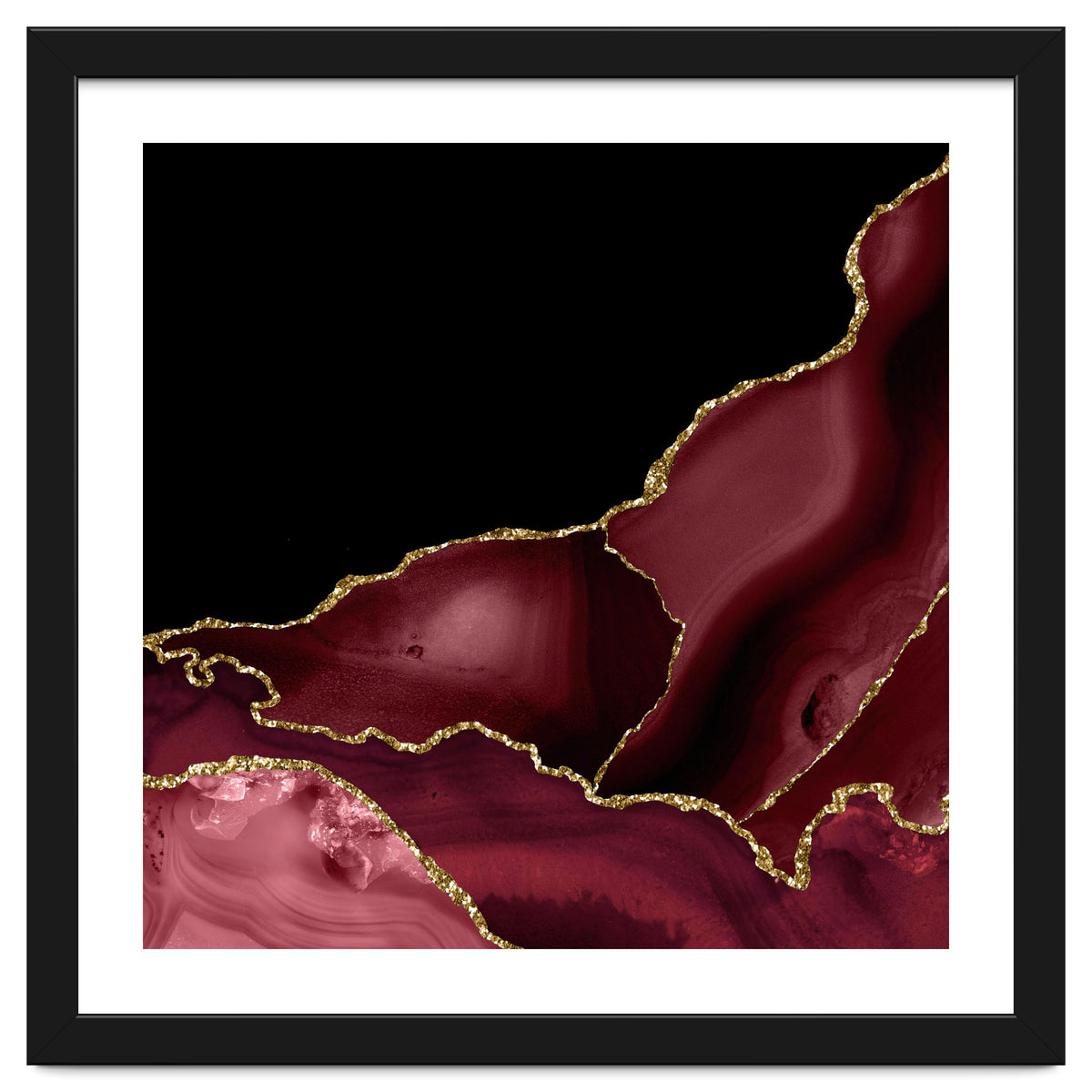 Burgundy & Gold Agate Texture 03