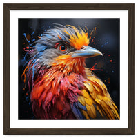 Vibrant Bird With Colorful Splatter Paint