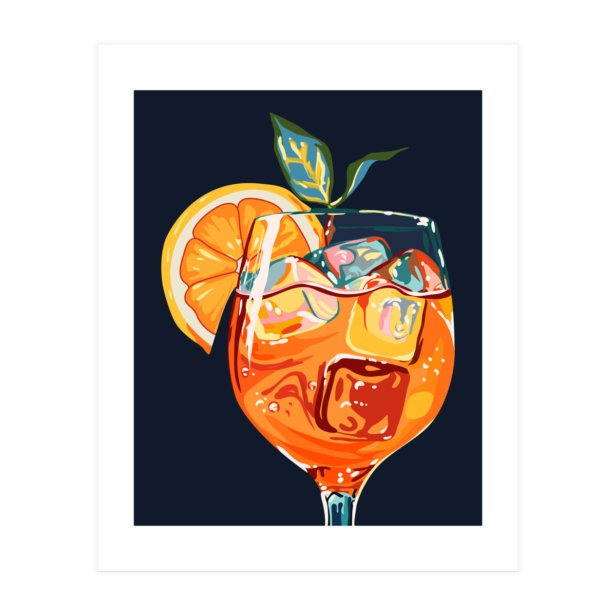 Hawaiian Cocktail, Fresh Orange Fruity Mimosa, Pop Of Color Food Bohemian Eclectic Modern Drink (Print Only)