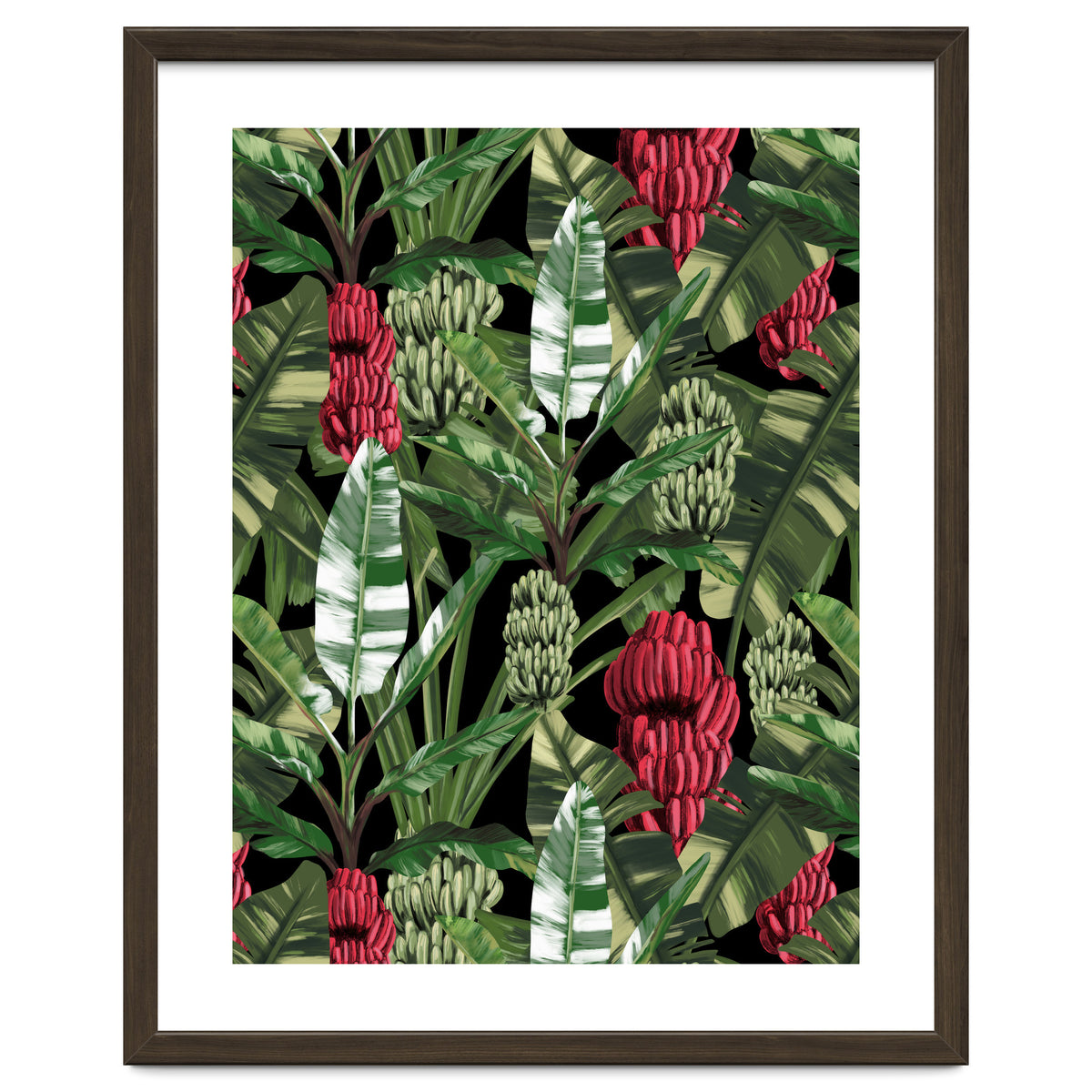 Banano Leaves Dark Jungle Red