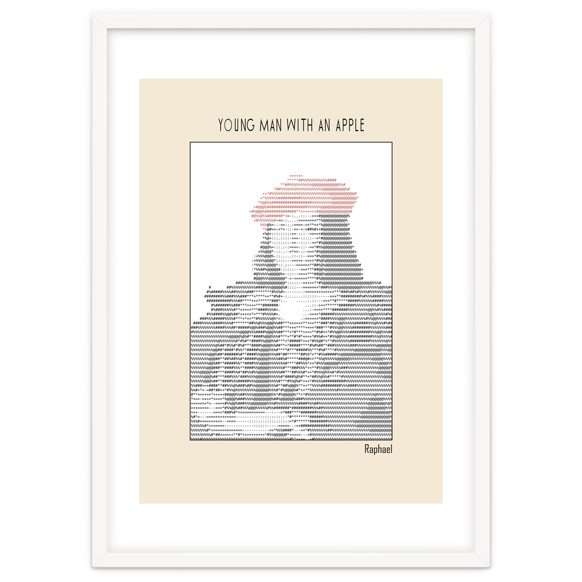Young Man with an Apple (1505) – Raphael (ascii art)