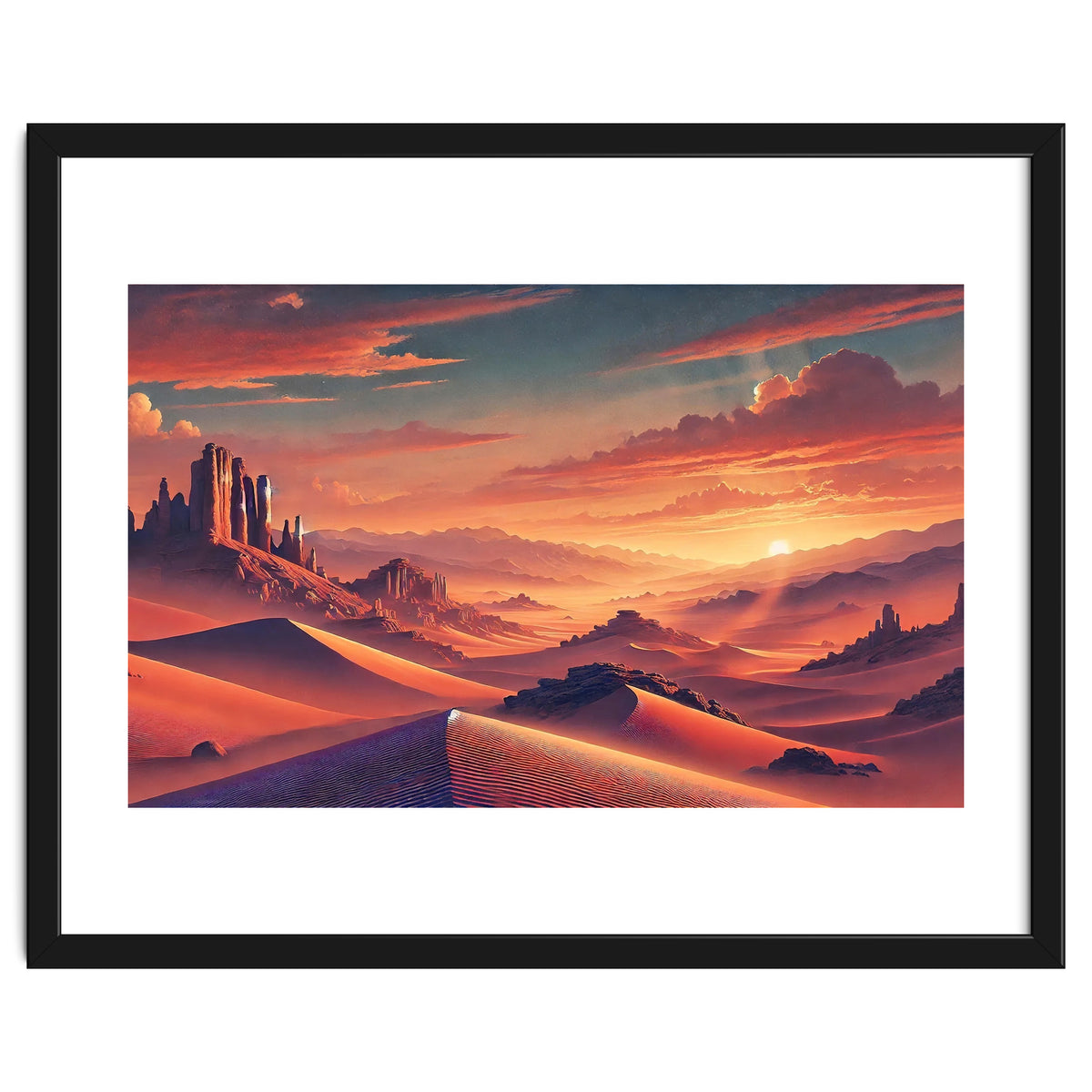 Vintage Chile, Atacama Desert Sunset Poster